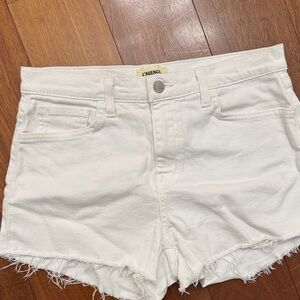 L'AGENCE Crisp White Jean Shorts